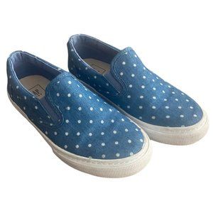 Girls Gap Polka Dot Denim Slip On Shoes Size 13 NWT's
